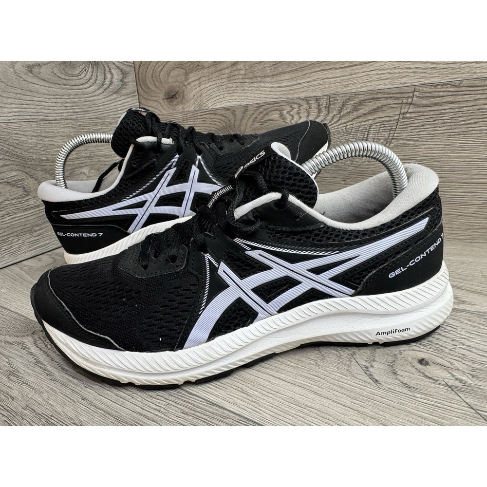 ASICS GEL-Contend 7 Sneakers Black Blue Mesh Rubber Lace Up Womens 10 Shoes